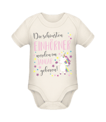 Einhorn Geboren In Januar · Baby Bio Strampler