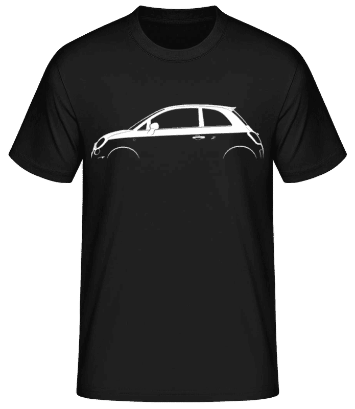 Náhľad: 'Fiat 500 Abarth (2008)' Silhouette - Pánske basic tričko - Čierna - Predné