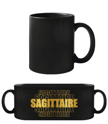 Écriture Doré Astrologique Sagittaire - Tasse Noire - Noir - Devant