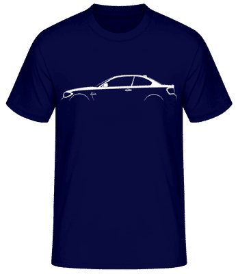'BMW 1M Coupe E82' Silhouette - Pánské basic tričko - Namořnická modrá - Napřed