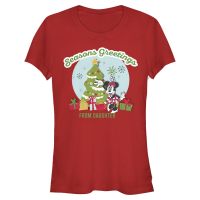 Disney Classics - Mickey Mouse - Minnie Mouse Greetings From Daughter - Women's T-Shirt - Red - Front