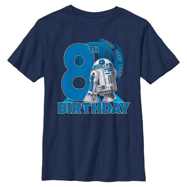 Star Wars - R2-D2 8th Birthday With R2D2 - Birthday - Enfant T-shirt - Bleu marine - Devant