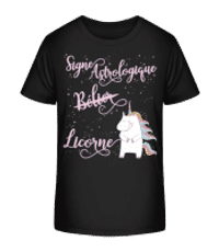 Signe Astrologique Licorne Bélier - T-shirt bio Enfant Stanley Stella 2.0 - Noir - Devant