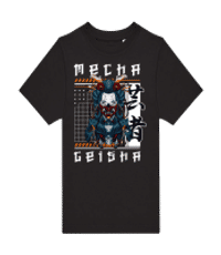 Mecha Geisha - Kinder T-Shirt B&C - Schwarz - Vorne