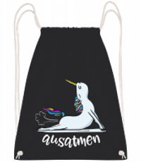 Ausatmen Einhorn Yoga - Turnbeutel - Schwarz - Vorn