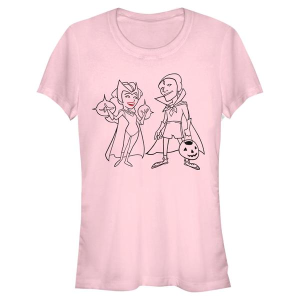 Aperçu: Marvel - WandaVision - La Sorcière rouge & Vision Simple Ink - Halloween - Femme T-shirt - Rose - Devant