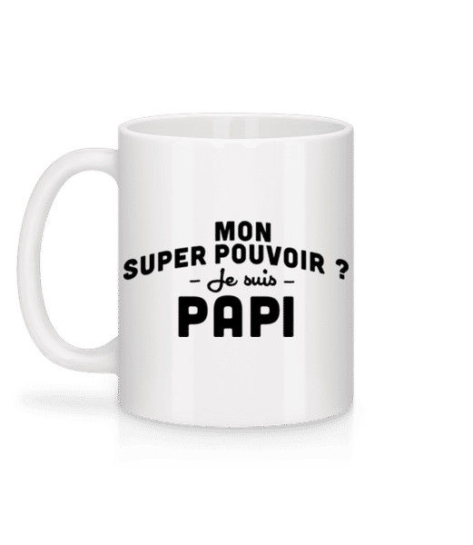 Aperçu: Mon Super Pouvoir Papi - Mug en céramique blanc - Blanc - Derrière