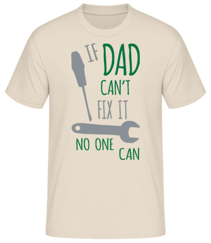 Náhled: Pokud táta nelze opravit - Pánské basic tričko - Krémová - Napřed