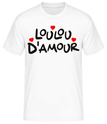 Loulou D’amour Saint Valentin Mignon - T-shirt standard Homme - Blanc - Devant