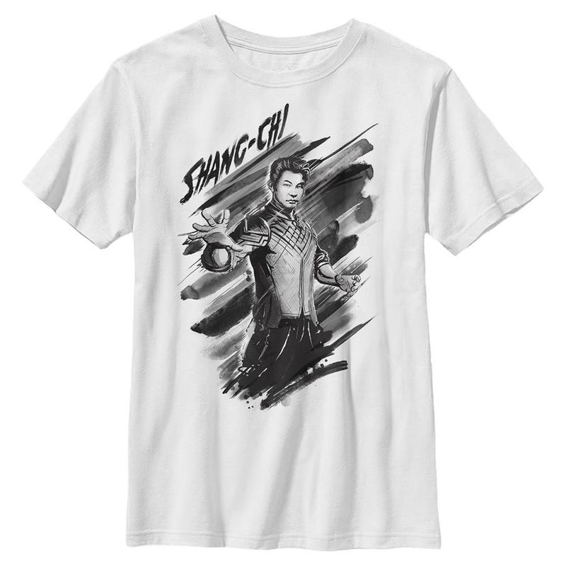 Vista previa: Marvel - Shang-Chi - Shang-Chi Shangs Painted - Niños Camiseta - Blanco - delante