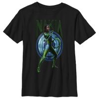 Marvel - Black Panther Wakanda Forever - Nakia Shield - Niños Camiseta - Negro - delante