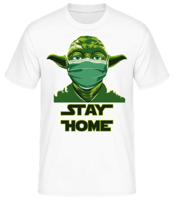 Stay Home Yoda - Männer Basic T-Shirt - Weiß - Vorne