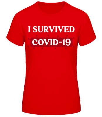 I Survived Covid 19 - Dámske basic tričko - Červená - Predné
