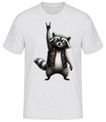 Rock Rétro Amusante De Raton Laveur - T-shirt standard Homme - Gris chiné - Devant