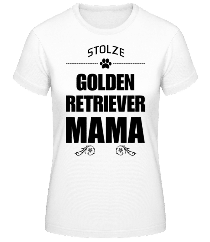 Vorschau: Stolze Golden Retriever Mama - Frauen Basic T-Shirt - Weiß - Vorne