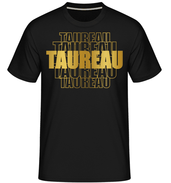 Aperçu: Écriture Doré Astrologique Taureau -  T-Shirt Shirtinator homme - Noir - Devant