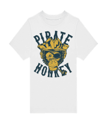 Pirate Monkey - Kinder T-Shirt B&C - Weiß - Vorne