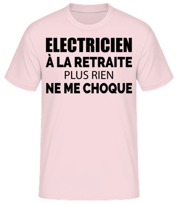 Electricien À La Retraitre - T-shirt homme B&C - Rose - Devant