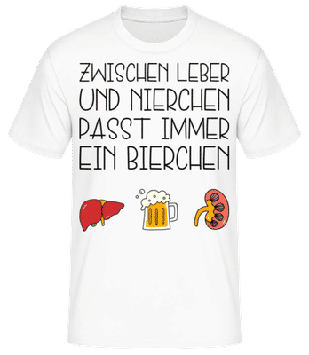 Zwischen Leber Und Nierchen - Männer Basic T-Shirt - Weiß - Vorne