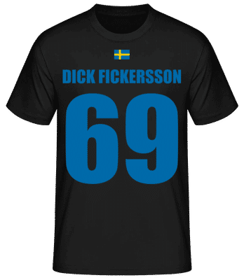 Schweden Fußball Trikot Dick Fickersson - Männer Basic T-Shirt - Schwarz - Vorne