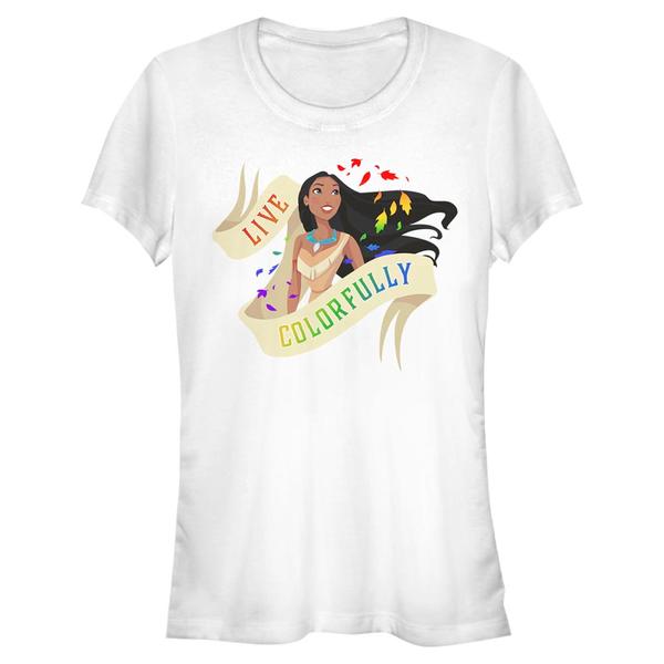 Aperçu: Disney - Pocahontas - Pocahontas Live Colorfully - Pride - Femme T-shirt - Blanc - Devant Aperçu: Disney - Pocahontas - Pocahontas Live Colorfully - Pride - Femme T-shirt - Blanc - Devant