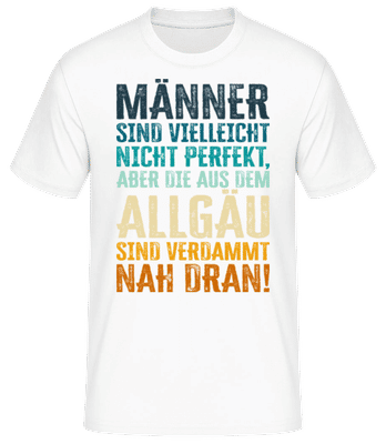 Allgaeu Perfekte Maenner - Männer Basic T-Shirt - Weiß - Vorne