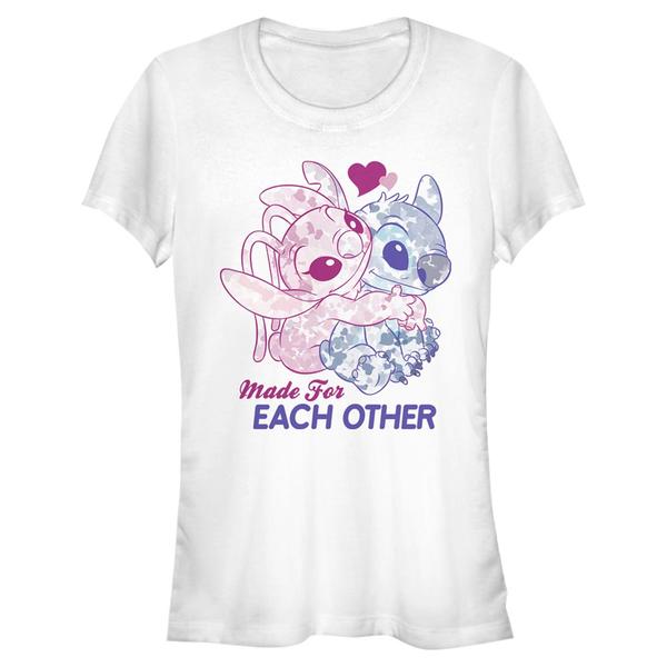 Aperçu: Disney Classics - Lilo & Stitch - Angel & Stitch Stitch Angel Together - Femme T-shirt - Blanc - Devant