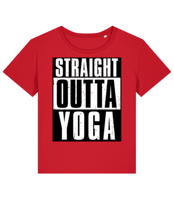 Straight Outta Yoga - Dámske bio tričko Stanley Stella 2.0 - Červená - Predné