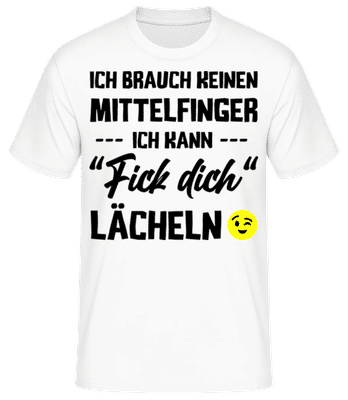 Ich Brauch Keinen Mittelfinger - Männer Basic T-Shirt - Weiß - Vorne
