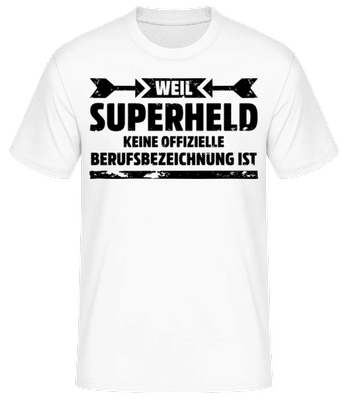 Superheld - Männer Basic T-Shirt - Weiß - Vorne