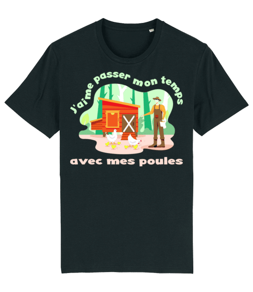 Aperçu: Avec Mes Poules - T-shirt bio Homme Stanley Stella 2.0 - Noir - Devant