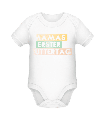 Mamas Erster Muttertag - Baby Bio Strampler - Weiß - Vorne