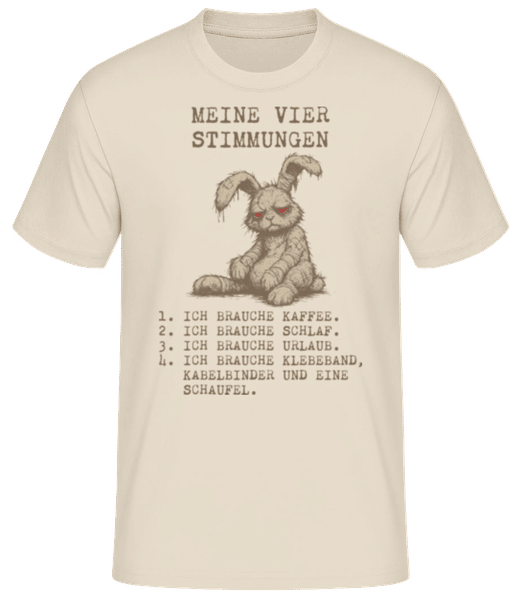 Vorschau: Meine Vier Stimmungen - Männer T-Shirt B&C - Creme - Vorne