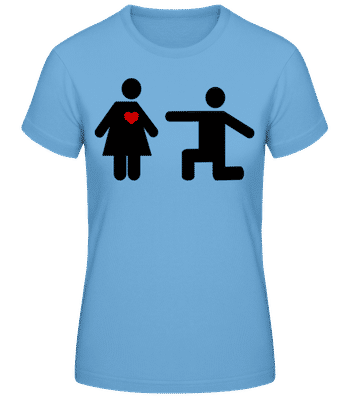 Woman and Man with Heart Logo 2 - Women's B&C T-Shirt - Light blue - Front