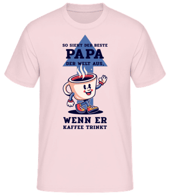Bester Papa Der Welt Kaffee - Männer Basic T-Shirt - Rosa - Vorne