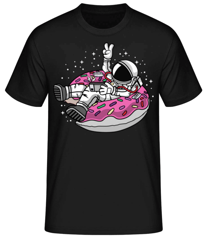 Vorschau: Astronout Vacation - Männer Basic T-Shirt - Schwarz - Vorne