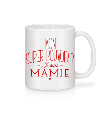 Super Pouvoir Mamie - Mug en céramique blanc - Blanc - Devant