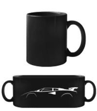 'Lamborghini Countach LP400' Silhouette - Černý hrnek - Černá - Napřed