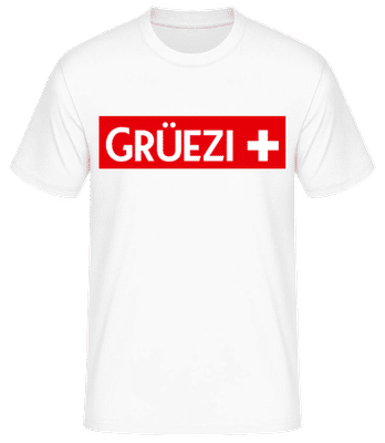 Grüezi - Männer Basic T-Shirt - Weiß - Vorne