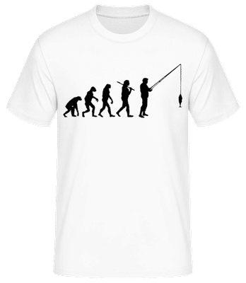 Evolution Fishing - Männer Basic T-Shirt - Weiß - Vorne