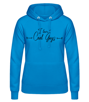 I Love Cool Guys - Sweat à capuche Femme - Bleu clair - Devant
