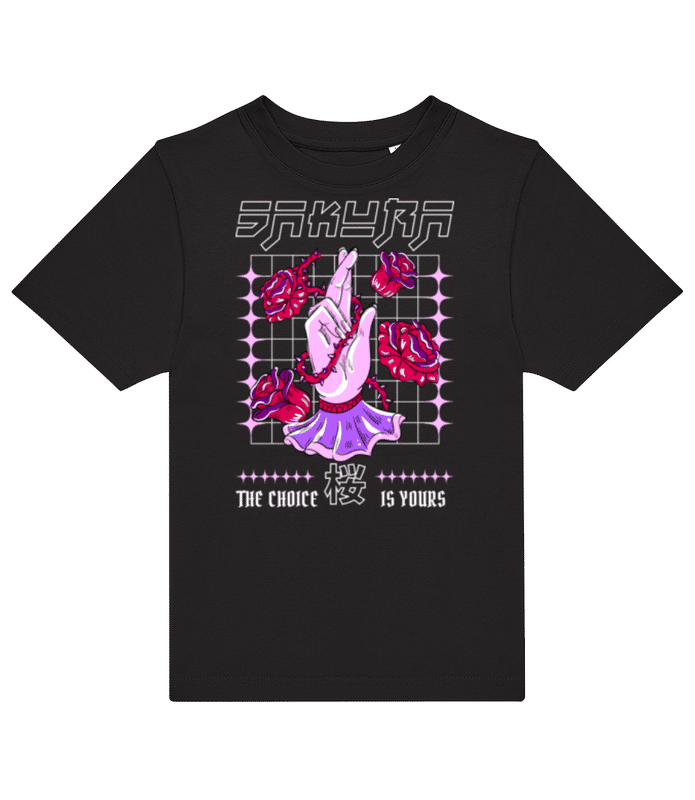 Vorschau: Sakura - Kinder T-Shirt B&C - Schwarz - Vorne