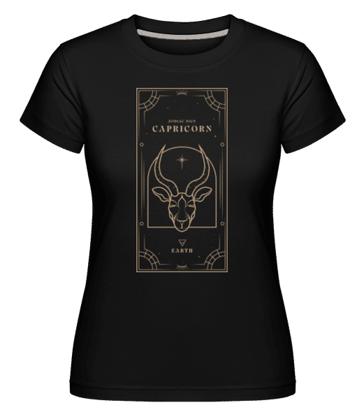 Aperçu: Art Deco Zodiac Sign Capricorn -  T-shirt Shirtinator femme - Noir - Devant