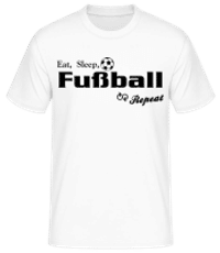 Eat Sleep Fußball & Repeat Slim - Männer T-Shirt B&C - Weiß - Vorne