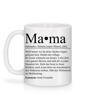 Mama - Tasse - Weiß - Hinten