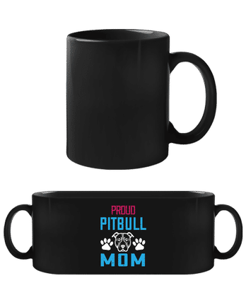 Proud Pitbull Mum - Black Mug - Black - Front