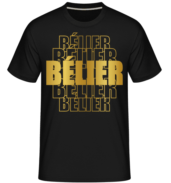 Aperçu: Écriture Doré Astrologique Bélier -  T-Shirt Shirtinator homme - Noir - Devant