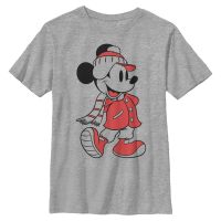 Disney - Mickey Mouse - Mickey Mouse Mickey Winter Fill - Kids T-Shirt - Heather grey - Front