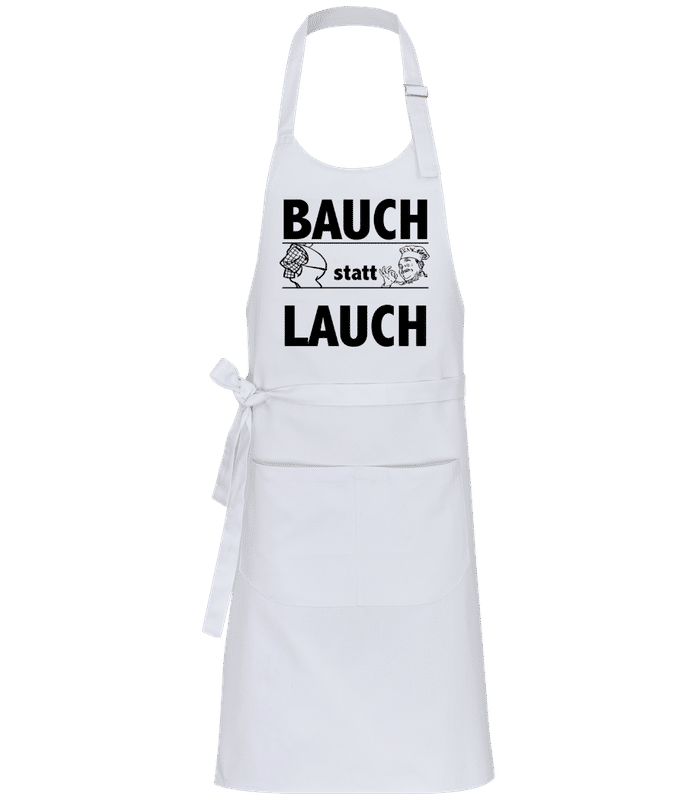 Vorschau: Bauch Statt Lauch - Profi Kochschürze - Weiß - Vorne