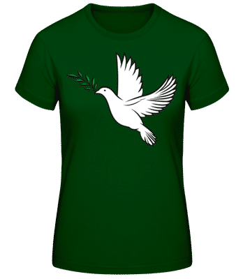 Friedenstaube - Frauen Basic T-Shirt - Flaschengrün - Vorne